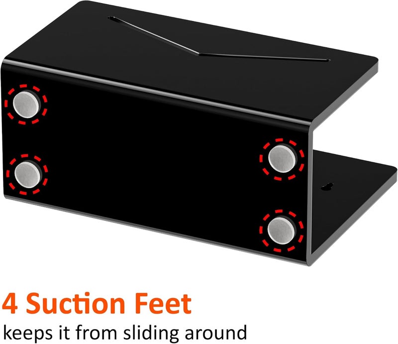 FUCDTEFC Acrylic Mail Holder, Black Acrylic File Letter Organizer, Vertical Envelope Mail Holder for Desk, Lightweight Countertop Bill Holding Sorter Letter Invoice Stand for Home Office School - Image 4
